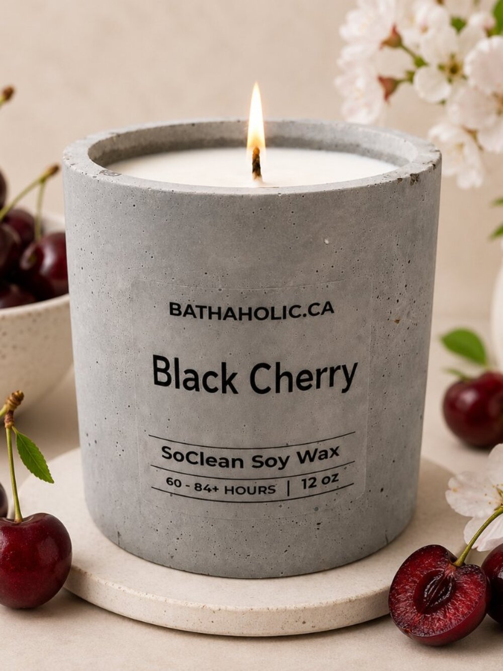 Black Cherry | Soy Wax Scented Candle | Contemporary Modern Design
